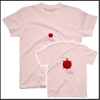 前りんごリンゴかめン(ベビーピンク）Tシャツ画像